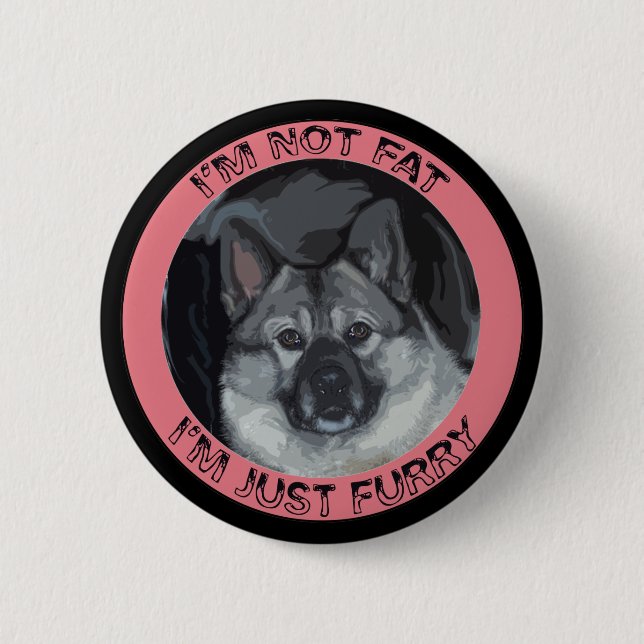 Badge Rond 5 Cm Elkhound (Devant)