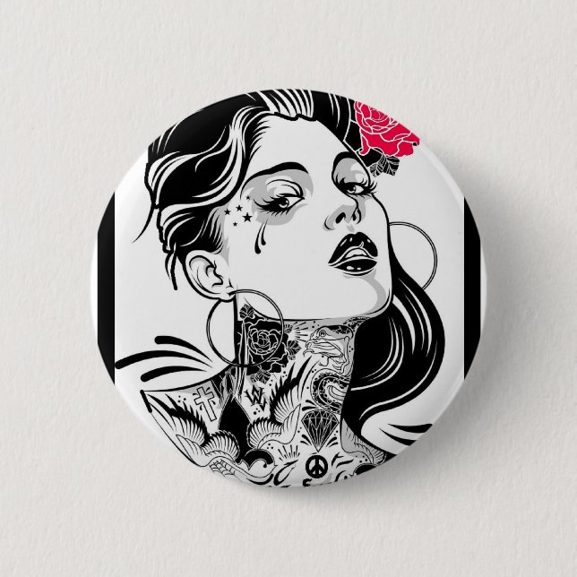 BADGE ROND 5 CM ELLE ATTEND DES RÊVES (Devant)