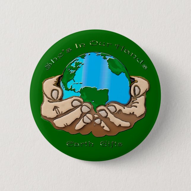 Badge Rond 5 Cm ELLE EST DANS NOTRE collection MAINS (Devant)