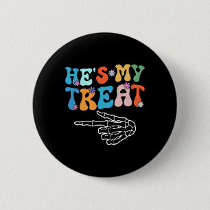 Badge Rond 5 Cm Elle est ma bite Il est ma menace Coupl Halloween