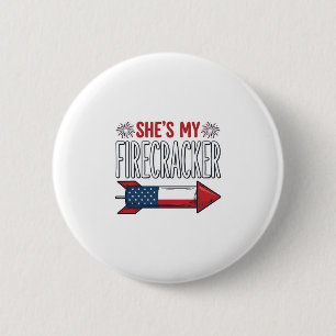 Badge Rond 5 Cm Elle est mon pétard Couple patriotique Design_1