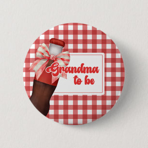 Badge Rond 5 Cm Elle est prête à accoucher Baby Shower Grand-mère