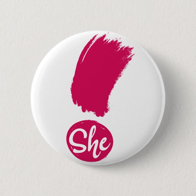 Badge Rond 5 Cm Elle Exclamation Pin (Devant)