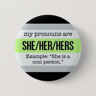 Badge Rond 5 Cm Elle/ses pronoms - drapeau d'Agender