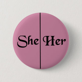 Badge Rond 5 Cm Elle/son pronom v5 - rose