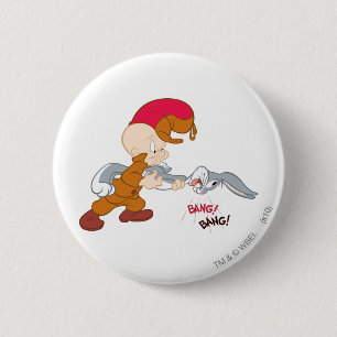 Badge Rond 5 Cm ELMER FUDD™ et BUGS BUNNY™