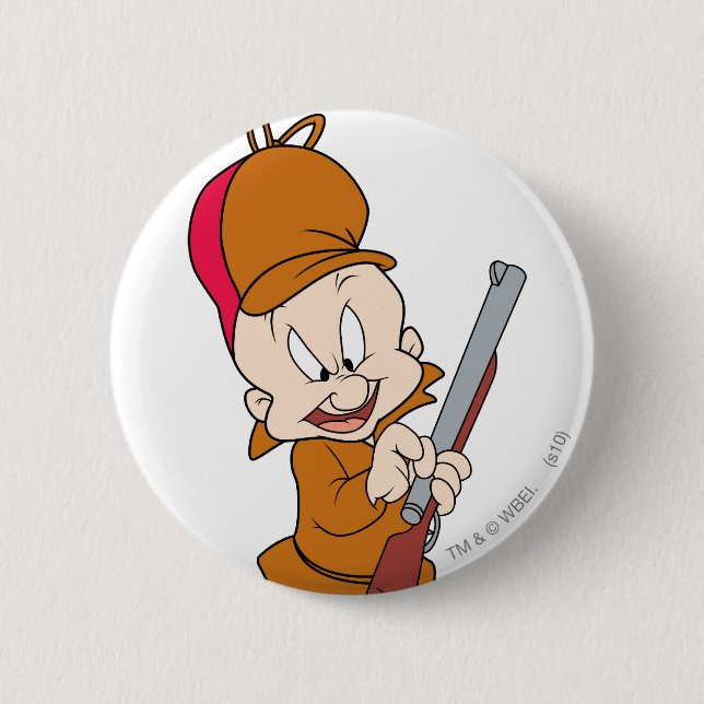 Badge Rond 5 Cm ELMER FUDD™ Prêt à chasser (Devant)