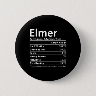 Badge Rond 5 Cm Elmer Nutrition Funny Anniversaire Nom personnalis