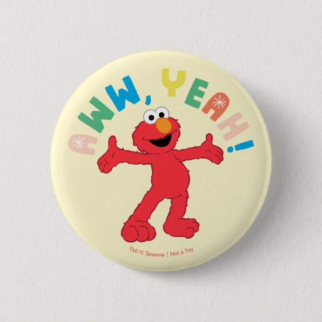 Badge Rond 5 Cm Elmo | Aww, Ouais ! (Devant)