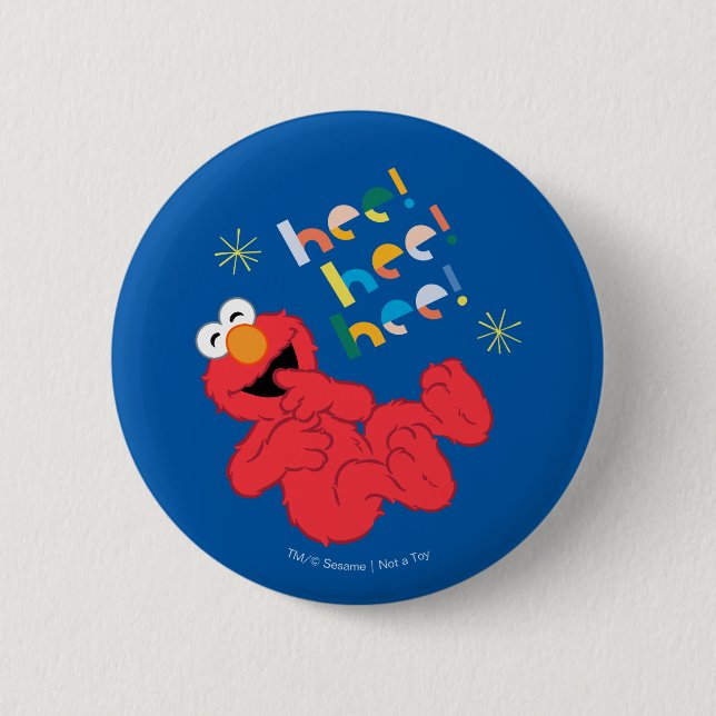 Badge Rond 5 Cm Elmo Hee ! Hee ! Hee ! (Devant)