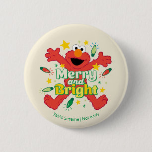 Badge Rond 5 Cm Elmo Joyeux et lumineux
