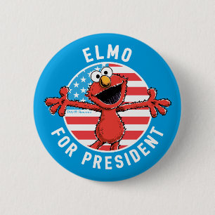 Badge Rond 5 Cm Elmo Président - Drapeau