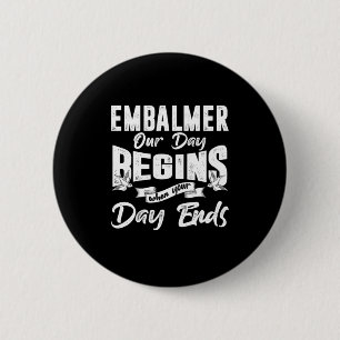 Badge Rond 5 Cm Embalmer Death Funeral Director Profession Don