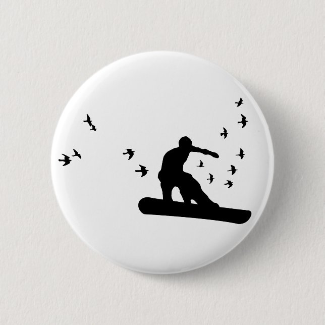 Badge Rond 5 Cm embarquer avec les oiseaux. (Devant)