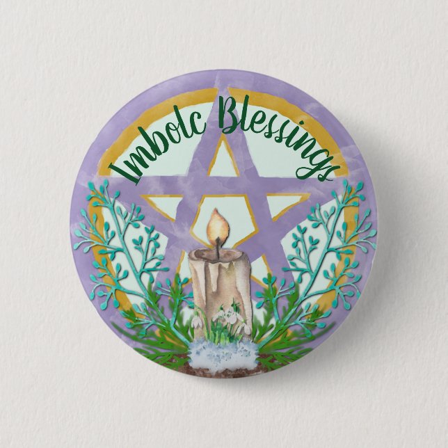 Badge Rond 5 Cm Embauches Céltic Wicca Pentacle (Devant)