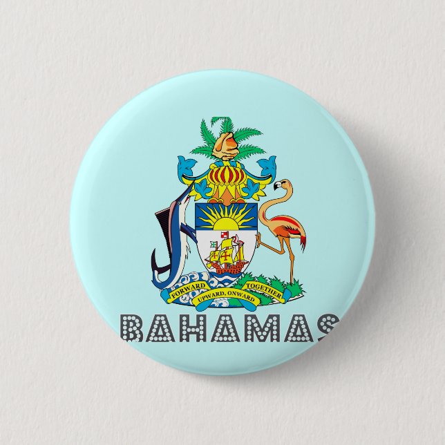Badge Rond 5 Cm Emblème bahamien (Devant)