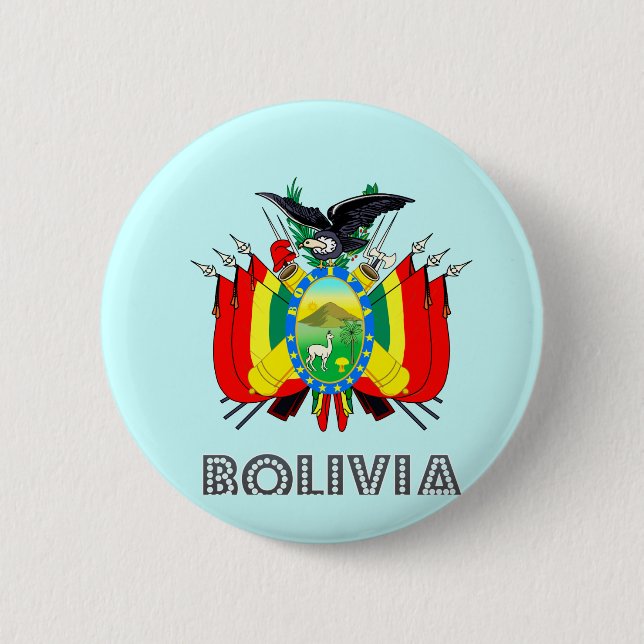 Badge Rond 5 Cm Emblème bolivien (Devant)