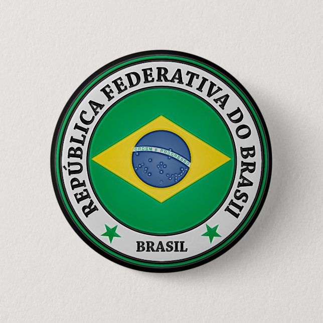 Badge Rond 5 Cm Emblème Brasil Round (Devant)