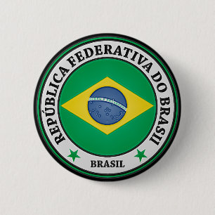 Badge Rond 5 Cm Emblème Brasil Round
