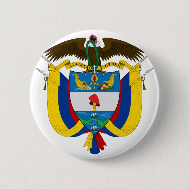 Badge Rond 5 Cm emblème de la colombie (Devant)