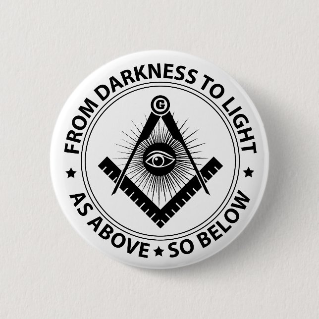 Badge Rond 5 Cm emblème de la franc-maçonnerie (Devant)