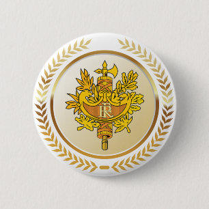 Badge Rond 5 Cm Emblème De La France
