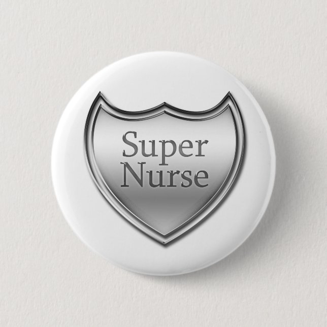 Badge Rond 5 Cm Emblème de la super infirmière (Devant)