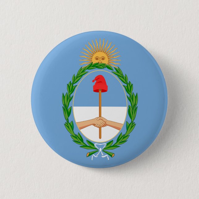 Badge Rond 5 Cm emblème de l'argentine (Devant)