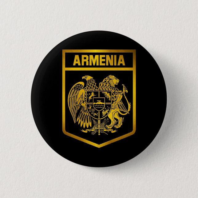 Badge Rond 5 Cm Emblème de l'Arménie (Devant)