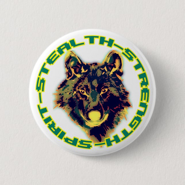 Badge Rond 5 Cm emblème de loup (Devant)
