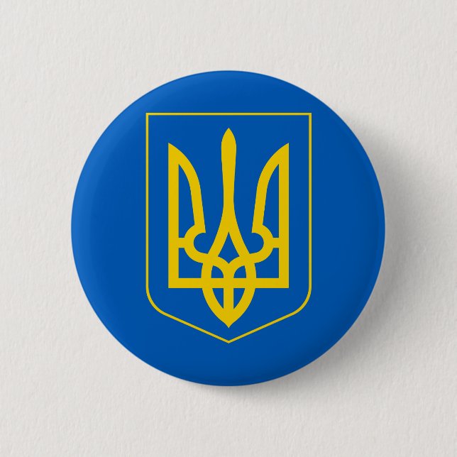 Badge Rond 5 Cm emblème de l'ukraine (Devant)