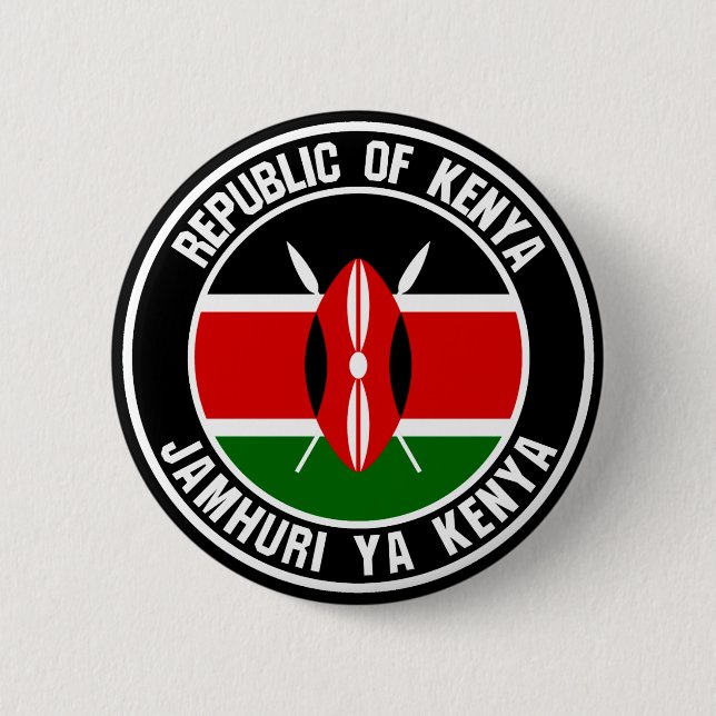 Badge Rond 5 Cm Emblème du cycle du Kenya (Devant)