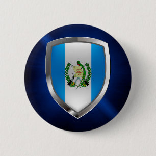 Badge Rond 5 Cm Emblème du Guatemala Mettalic