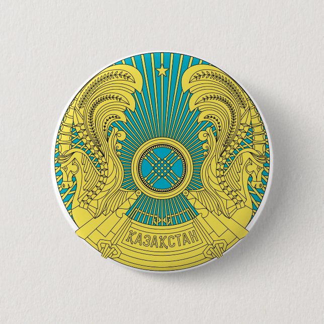 Badge Rond 5 Cm emblème du kazakhstan (Devant)