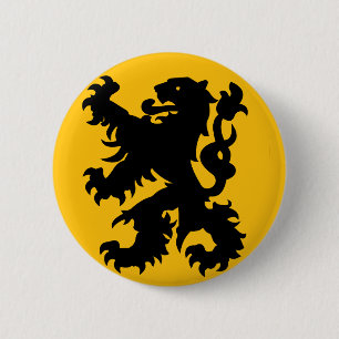 Badge Rond 5 Cm Emblème du Lion flamand