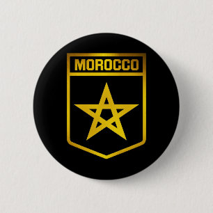 Badge Rond 5 Cm Emblème du Maroc