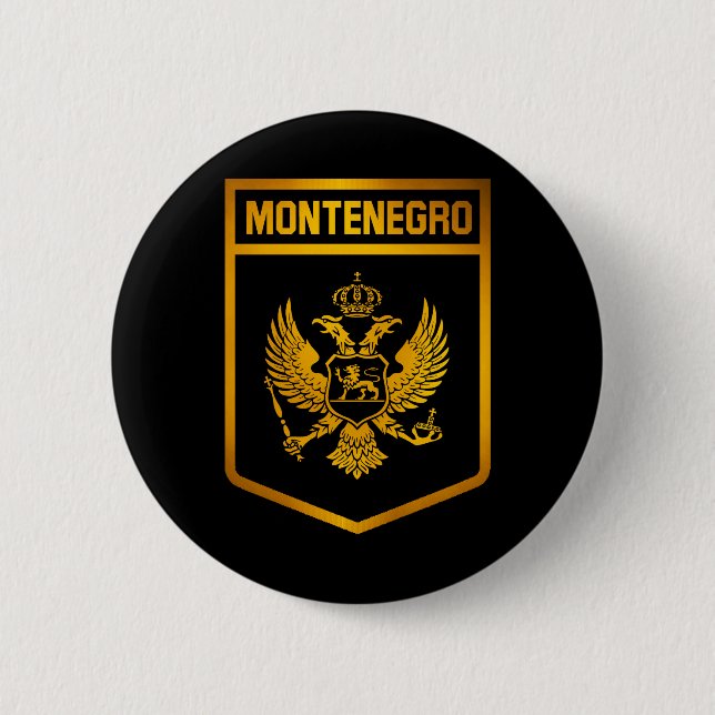 Badge Rond 5 Cm Emblème du Monténégro (Devant)