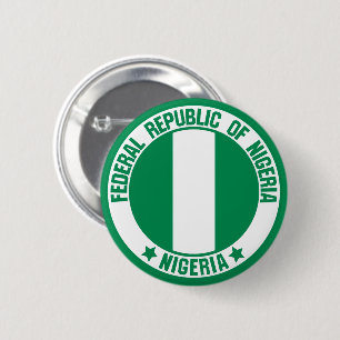 Badge Rond 5 Cm Emblème du Nigeria