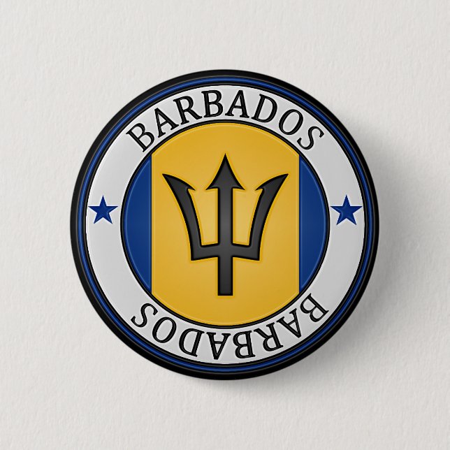 Badge Rond 5 Cm Emblème du tour de la Barbade (Devant)