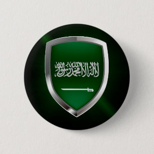Badge Rond 5 Cm Emblème métallique de l'Arabie Saoudite