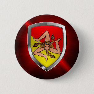 Badge Rond 5 Cm Emblème métallique de Sicilia