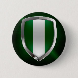 Badge Rond 5 Cm Emblème métallique du Nigeria