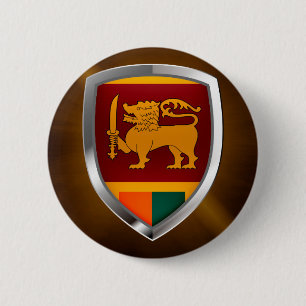 Badge Rond 5 Cm Emblème métallique du Sri Lanka