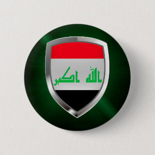 Badge Rond 5 Cm Emblème métallique irakien