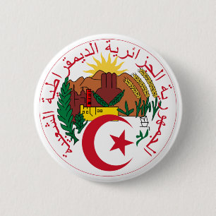 Badge Rond 5 Cm Emblème national de l'Algérie