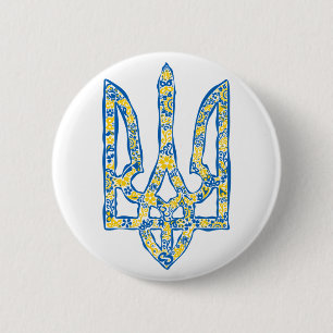 Badge Rond 5 Cm Emblème national de l'Ukraine