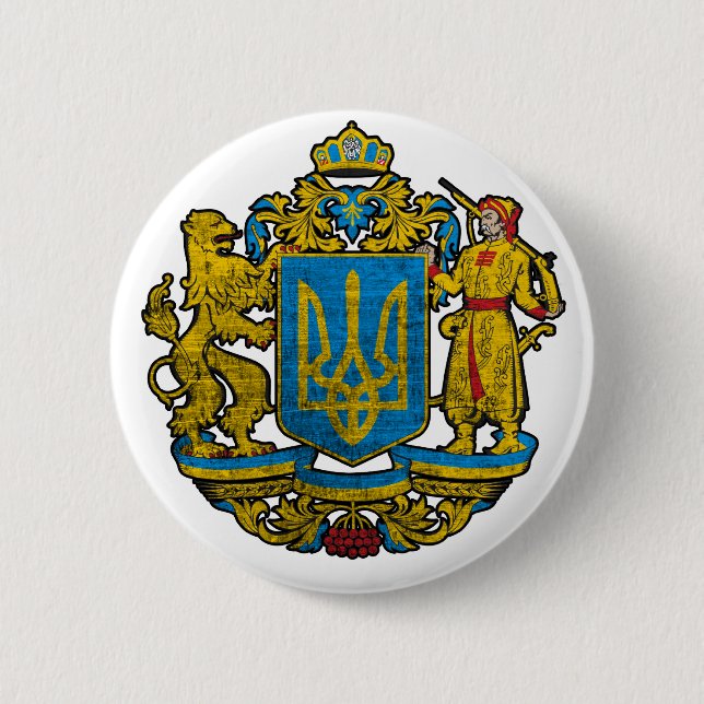 Badge Rond 5 Cm Emblème national Ukraine (Devant)