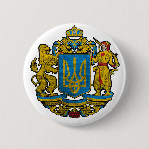 Badge Rond 5 Cm Emblème national Ukraine