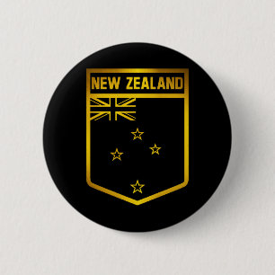 Badge Rond 5 Cm Emblème néo-zélandais