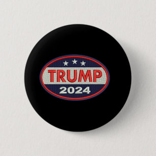 Badge Rond 5 Cm Emblème officiel de la broderie Trump 2024